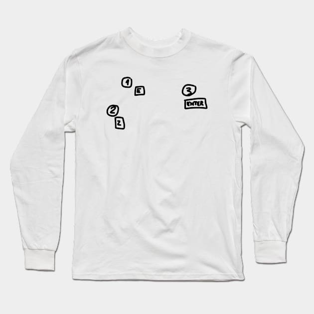 "EZ" Hand-drawn keyboard Long Sleeve T-Shirt by hand-drawn